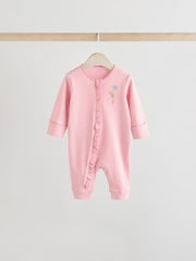 Pink Baby Fairy Bunny 100% Cotton Sleepsuits 3 Pack (0mths-3yrs) - Image 3 of 7