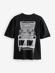 Black/White/Green 3-Pack Relaxed Fit Graphic Print Heavyweight 100% Cotton T-Shirt - Image 13 of 15