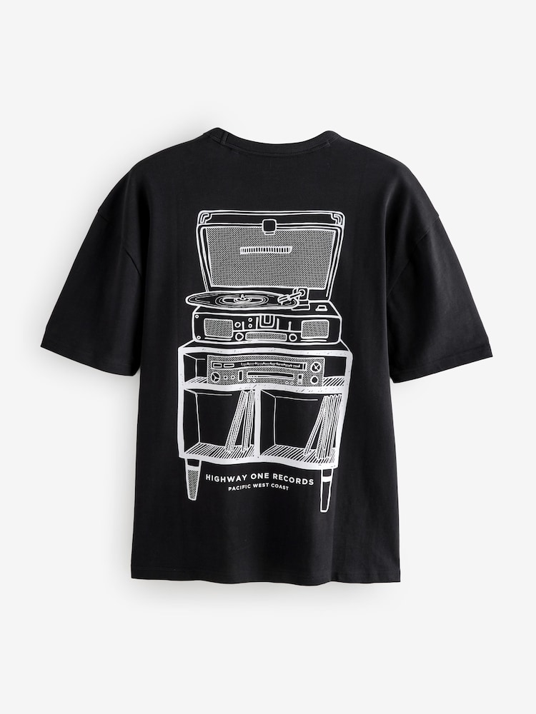 Black/White/Green 3-Pack Relaxed Fit Graphic Print Heavyweight 100% Cotton T-Shirt - Image 13 of 15