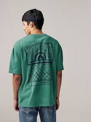 Black/White/Green 3-Pack Relaxed Fit Graphic Print Heavyweight 100% Cotton T-Shirt - Image 2 of 15