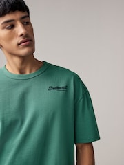 Black/White/Green 3-Pack Relaxed Fit Graphic Print Heavyweight 100% Cotton T-Shirt - Image 6 of 15