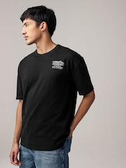 Black/White/Green 3-Pack Relaxed Fit Graphic Print Heavyweight 100% Cotton T-Shirt - Image 7 of 15