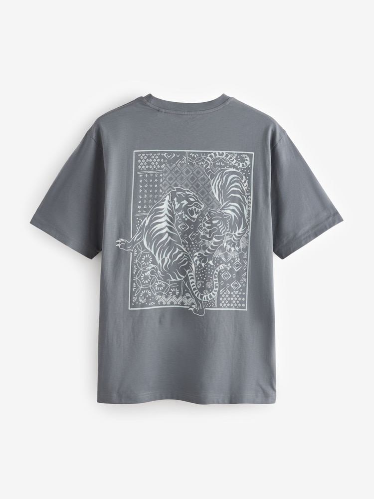 Grey/Pink/Ecru Graphic Print T-Shirt 3 Pack - Image 10 of 16