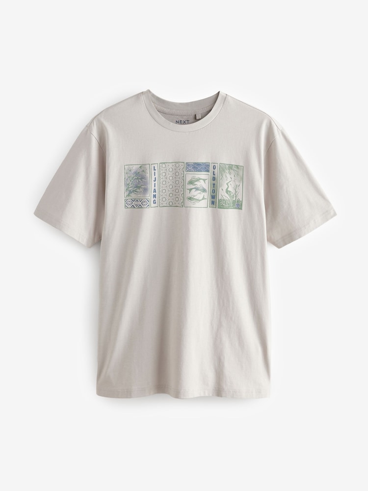 Grey/Pink/Ecru Graphic Print T-Shirt 3 Pack - Image 13 of 16