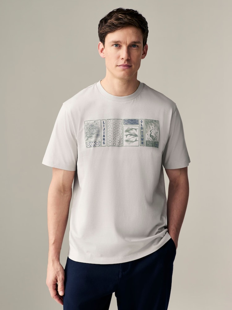 رمادي/وردي/إكرو - عادي - Graphic 100% Cotton T-Shirts 3 Pack - صورة 2 من 16