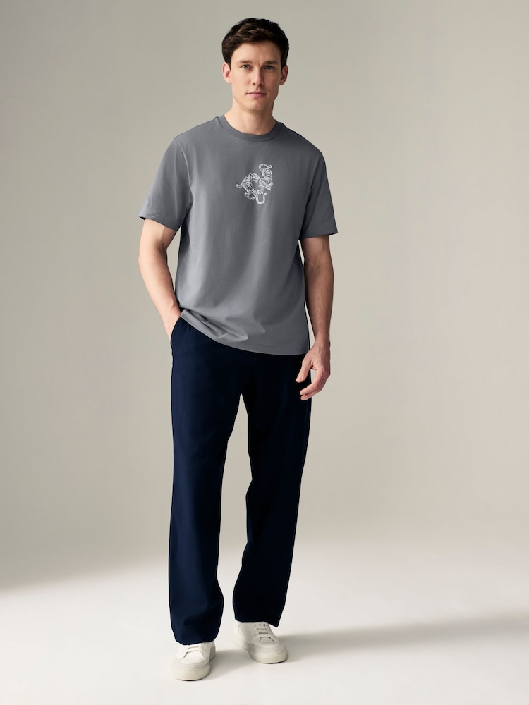 Grey/Pink/Ecru Graphic Print T-Shirt 3 Pack - Image 4 of 16