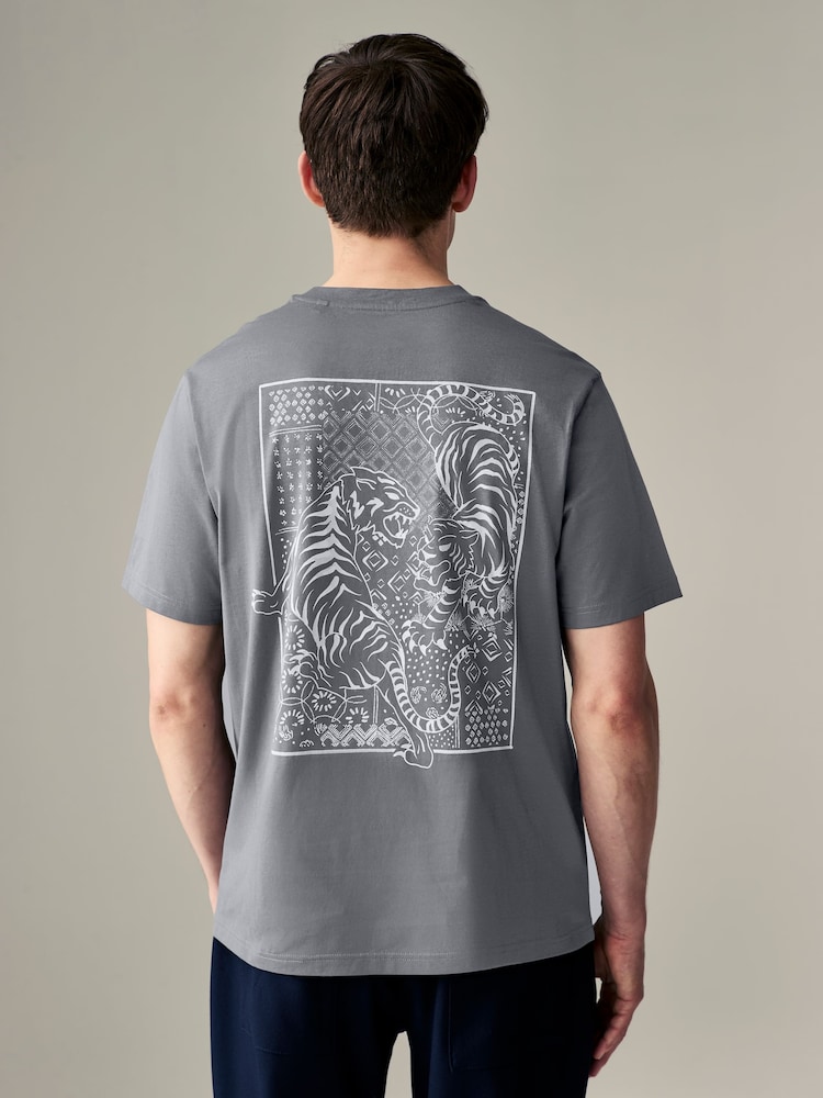 Grey/Pink/Ecru Graphic Print T-Shirt 3 Pack - Image 6 of 16