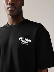 Black/White Relaxed Fit Print Heavyweight T-Shirt - Image 4 of 9