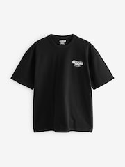 Black/White Relaxed Fit Print Heavyweight T-Shirt - Image 7 of 9