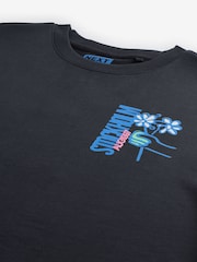 Черный с неоновым принтом - Прямоугольный - Graphic Print Heavy Weight T-Shirt - Изображение 6 из 7