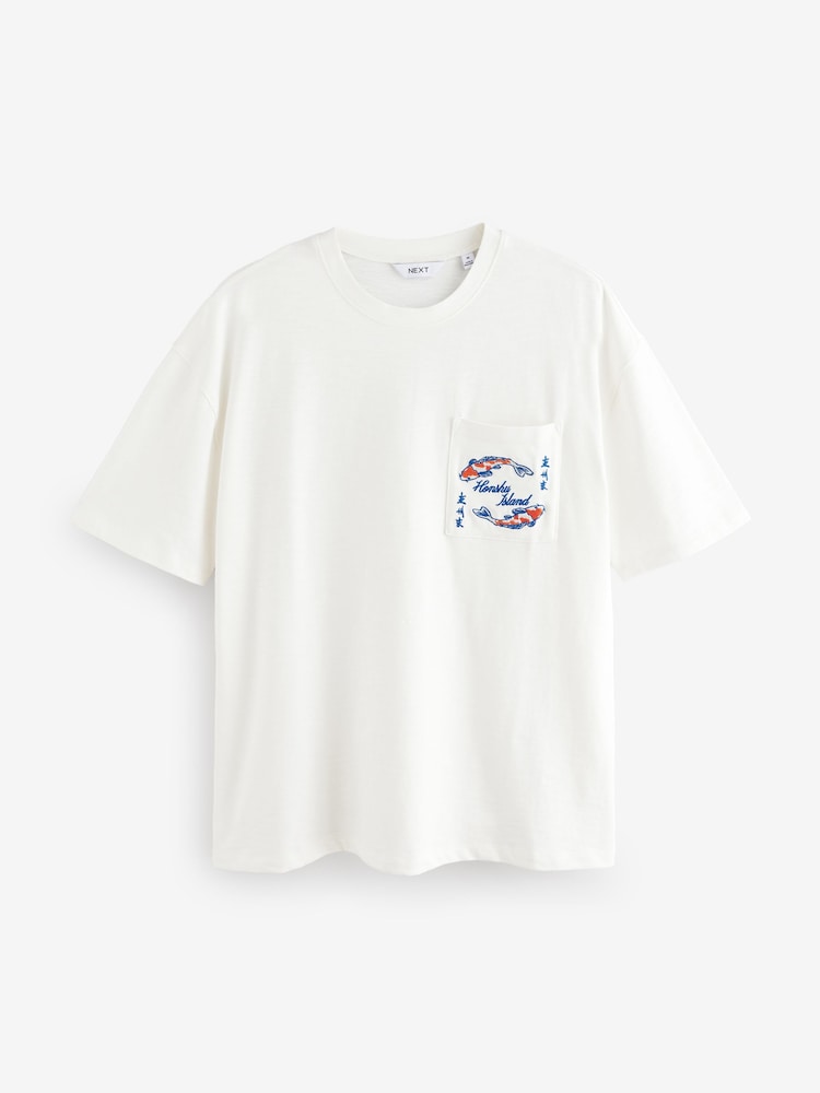 Кишеня кольору екрю - Вільний крій - Graphic Print Heavy Weight T-Shirt - Image 5 of 7
