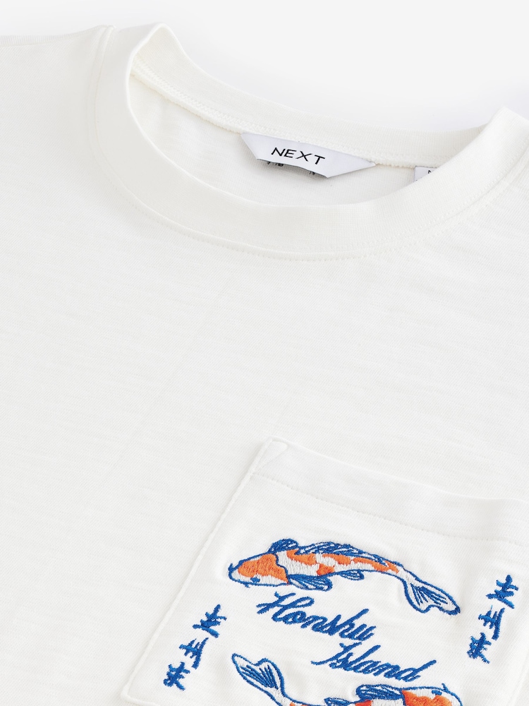 Кишеня кольору екрю - Вільний крій - Graphic Print Heavy Weight T-Shirt - Image 6 of 7