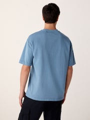 Blue Relaxed Fit 100% Cotton Heavyweight Japan Graphic T-Shirt - Image 3 of 9