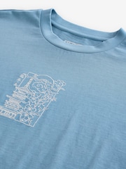Blue Relaxed Fit 100% Cotton Heavyweight Japan Graphic T-Shirt - Image 8 of 9