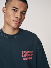 Dark Grey Relaxed Fit Graphic Print Heavy Weight T-Shirt - Image 4 of 8