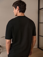 texte Noir - Coupe ample - T-shirt épais imprimé graphique - Image 2 de 8