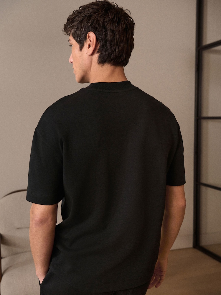 texte Noir - Coupe ample - T-shirt épais imprimé graphique - Image 2 de 8