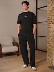 texte Noir - Coupe ample - T-shirt épais imprimé graphique - Image 3 de 8