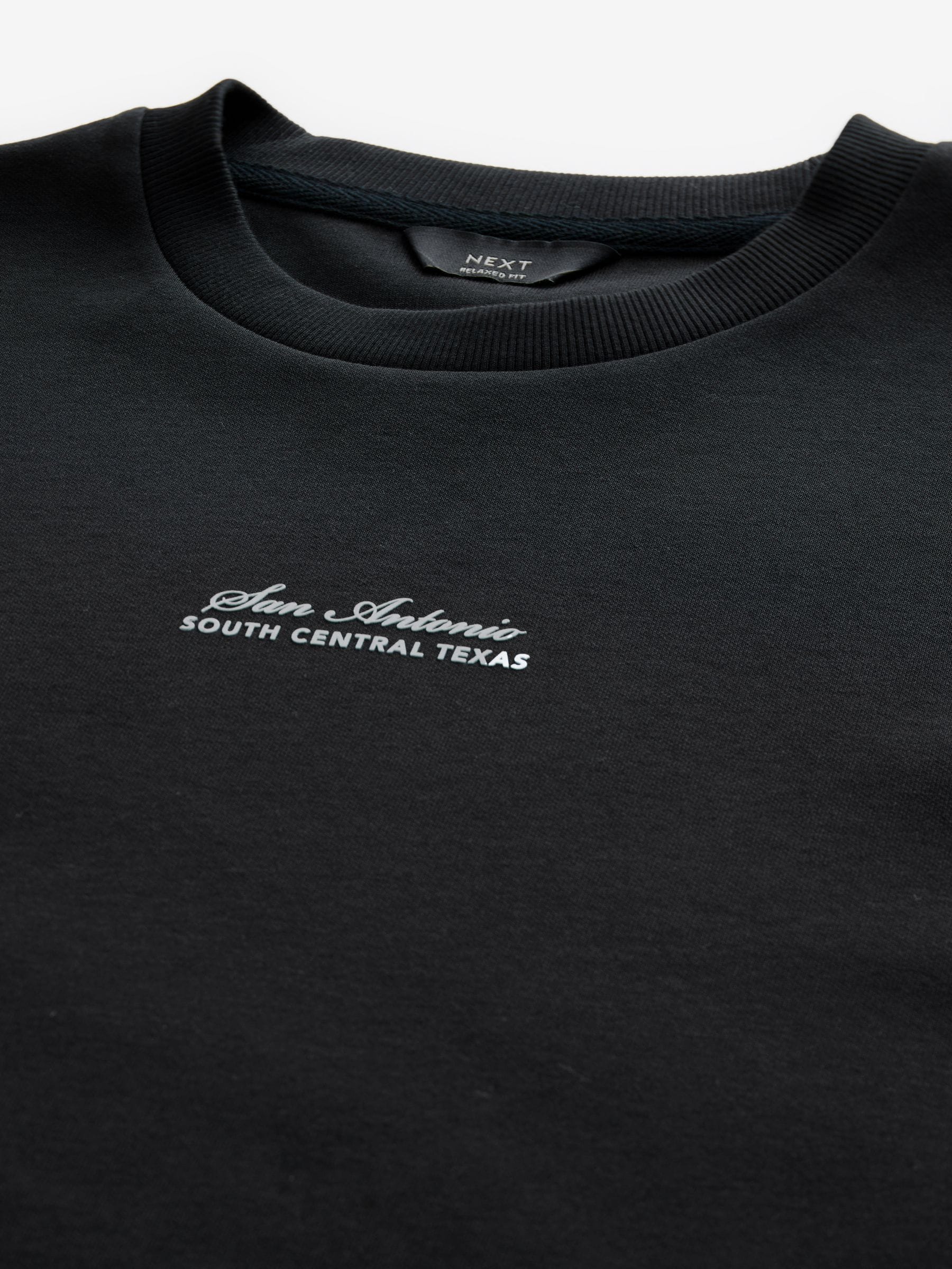 Buy Black Text Relaxed Fit Graphic Print Heavy Weight T
