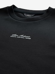 texte Noir - Coupe ample - T-shirt épais imprimé graphique - Image 7 de 8