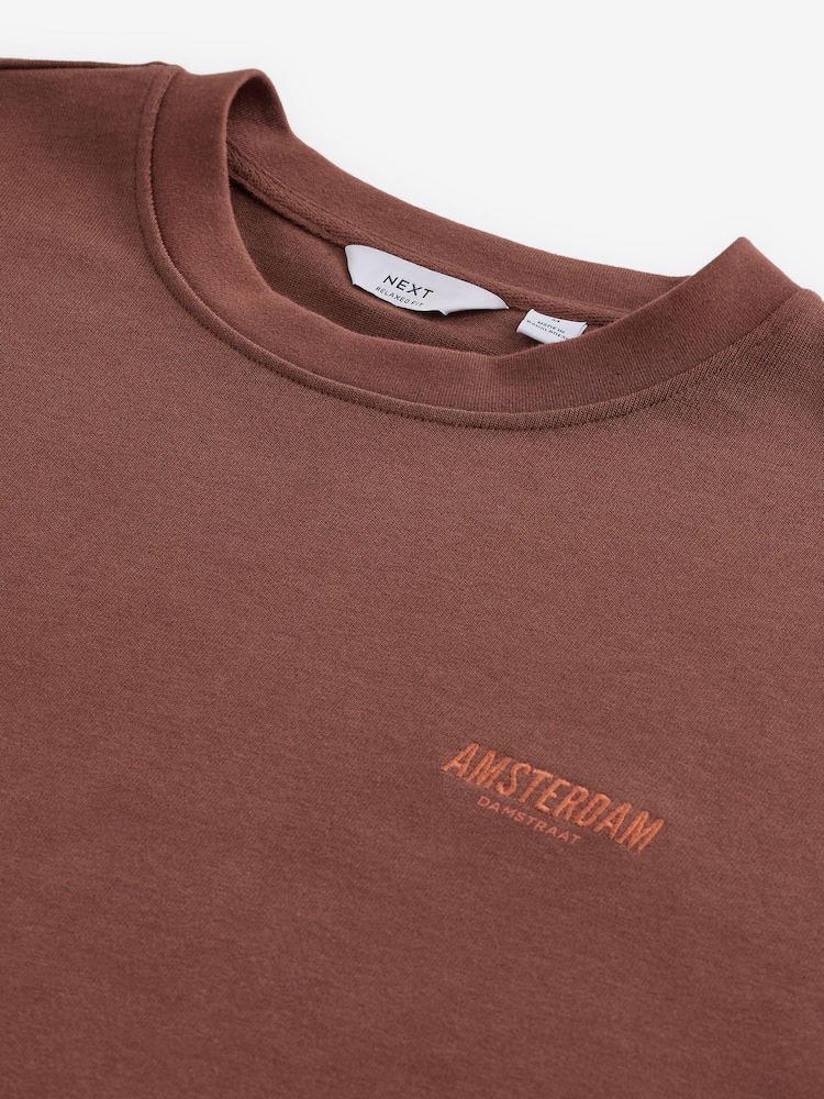 Rouge rouille - Coupe ample - Graphic Print Heavy Weight T-Shirt - Image 7 of 8