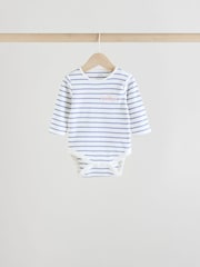Pink Slogan Baby Long Sleeve Ribbed 100% Cotton Bodysuits 3 Pack - Image 2 of 12