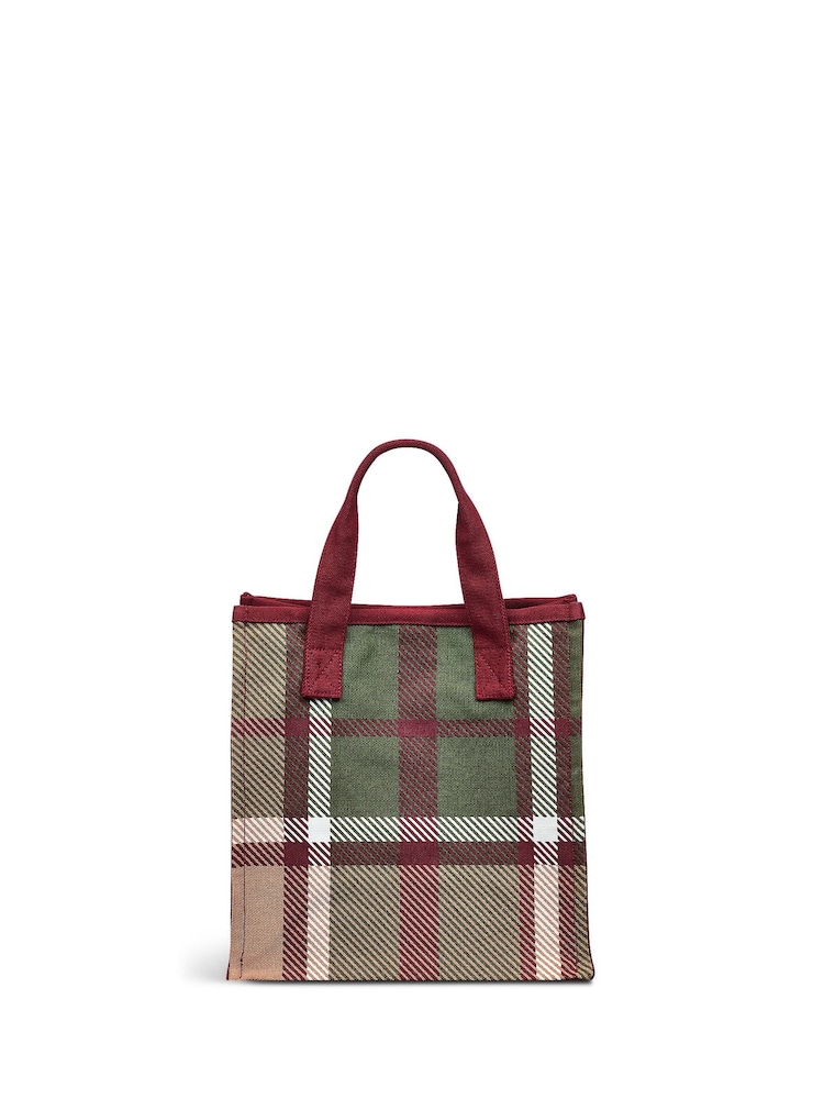 Radley London Small Red Autumn Check Open Top Grab Bag - Image 2 of 4