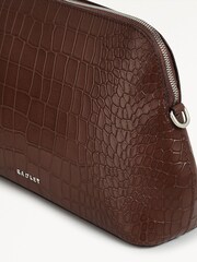 Radley London Medium Liverpool Street Icon Faux Croc Ziptop Cross-Body Brown Bag - Image 3 of 4