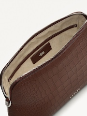 Radley London Medium Liverpool Street Icon Faux Croc Ziptop Cross-Body Brown Bag - Image 4 of 4