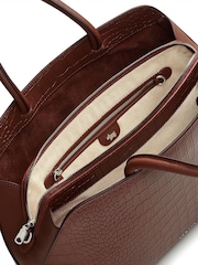 Radley Medium Liverpool Street Icon Faux Croc Effect Zip Top Grab Brown Bag - Image 3 of 5