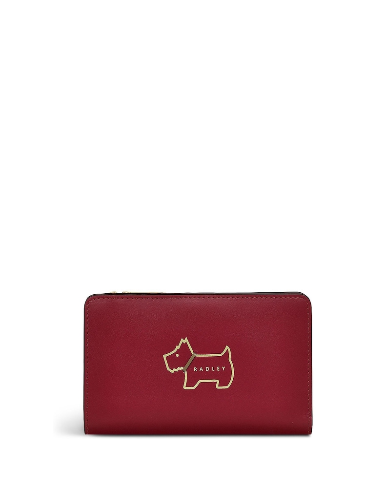 Radley London Medium Red Heritage Dog Outline Bifold Purse - Image 1 of 4 Radley London Medium Red Heritage Dog Outline Bifold Purse - Image 1 of 4