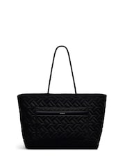 Radley Large Holland Park Quilt Zip Top Black Tote Bag - Image 1 of 6