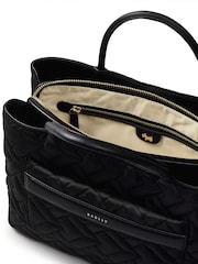Radley London Medium Holland Park Quilt Zip Top Grab Black Bag - Image 3 of 5