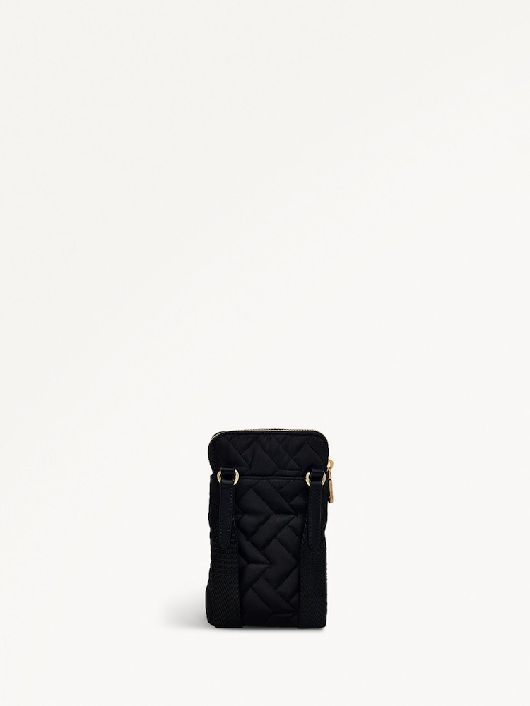 Radley Medium Holland Park Quilt Zip Around Phone Black Cross-Body Bag - Image 2 of 5
