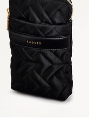 Radley Medium Holland Park Quilt Zip Around Phone Black Cross-Body Bag - Image 3 of 5