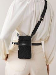 Radley Medium Holland Park Quilt Zip Around Phone Black Cross-Body Bag - Image 5 of 5