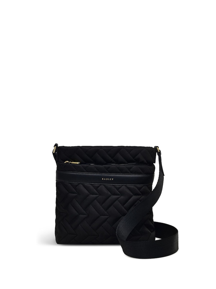 Radley Small Holland Park Quilt Zip Top Cross-Body Black Bag - Image 1 of 5