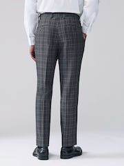 Antraciet - Pantalon van gebiesd maatsnitkostuum met ruit - Image 3 of 10