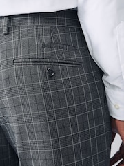Antraciet - Pantalon van gebiesd maatsnitkostuum met ruit - Image 5 of 10
