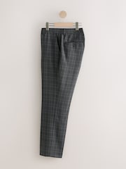 Antraciet - Pantalon van gebiesd maatsnitkostuum met ruit - Image 7 of 10
