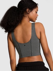 Victoria's Secret PINK Charcoal Heather Grey Cotton Scoop Sports Bra Top - Image 2 of 4