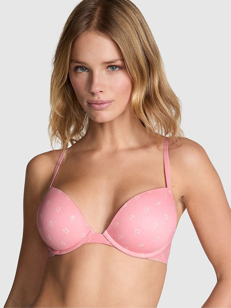 Victoria's Secret PINK Petal Pink Heart Super Push Up Bra - Image 1 of 4
