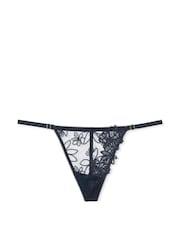Victoria's Secret Dark Twilight Blue Ziggy Embelished G-String Thong Knickers - Image 3 of 3