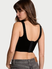 Victoria's Secret Black Velvet Star Shine Corset Bra Top - Image 2 of 4