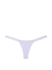 Victoria's Secret PINK Purple Cloud Mini Scoop Thong Cotton Logo Shimmer Knickers - Image 1 of 2