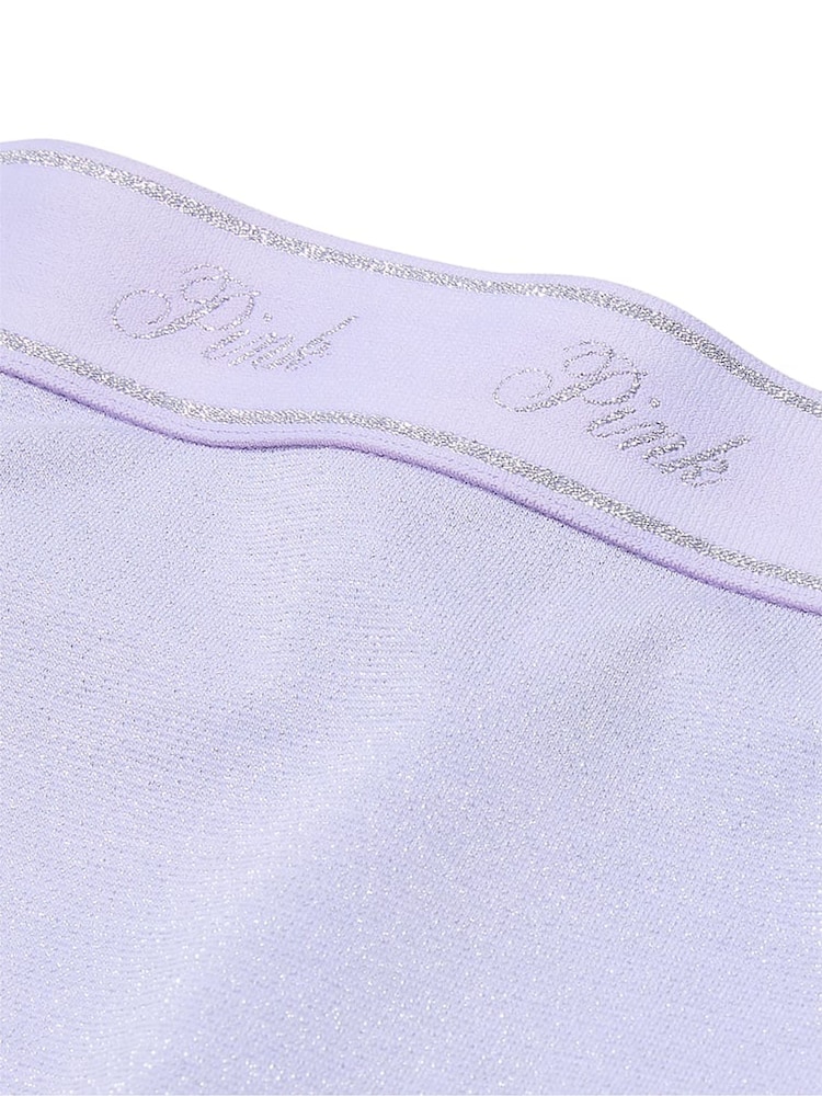 Victoria's Secret PINK Purple Cloud Short Cotton Logo Shimmer Knickers - Image 4 of 4