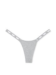 Victoria's Secret PINK Medium Heather Grey Cotton Logo Mini Scoop Thong - Image 3 of 3