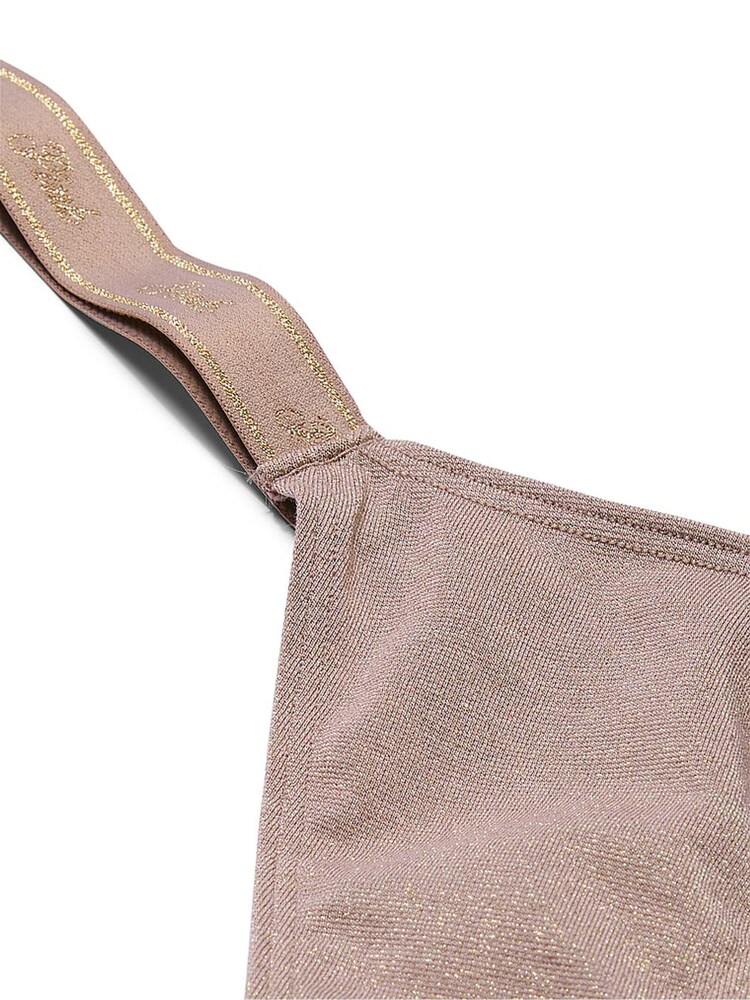 Victoria's Secret PINK Iced Coffee Brown Mini Scoop Thong Cotton Logo Shimmer Knickers - Image 4 of 4