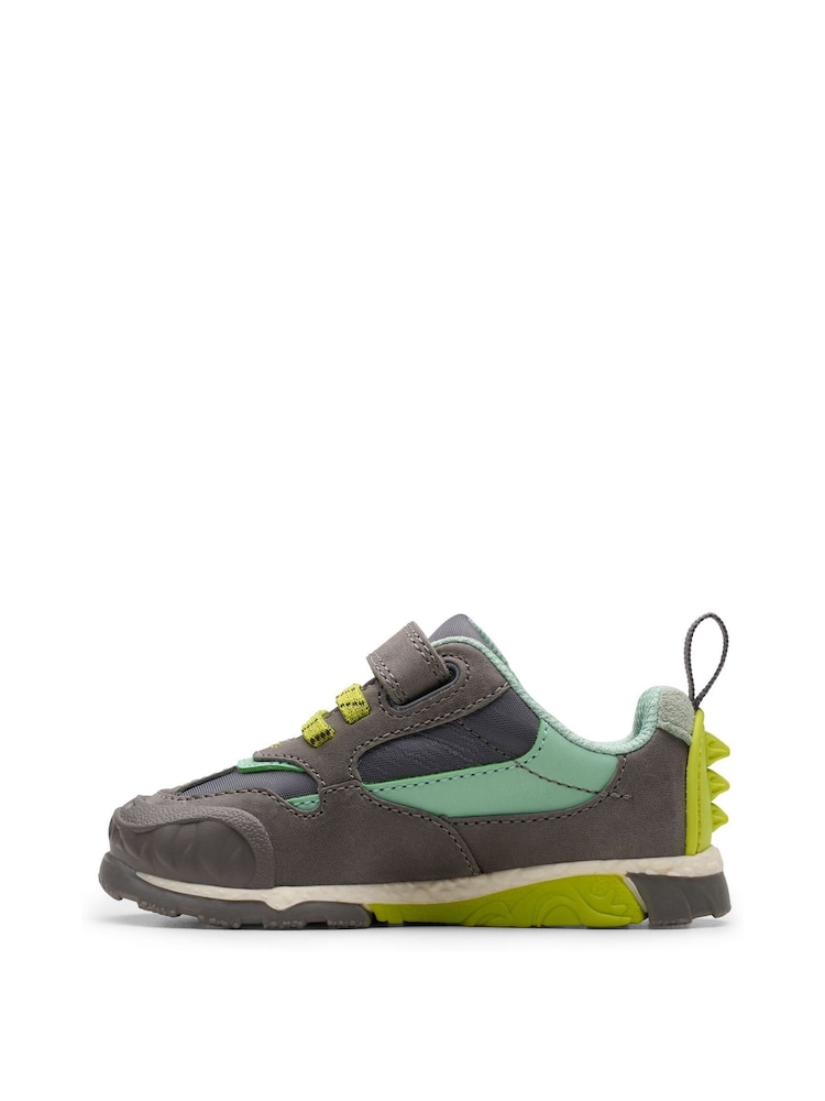 Clarks Grey Wide Fit (G) Steggy2 Park Toddler Shoes - Image 2 of 8