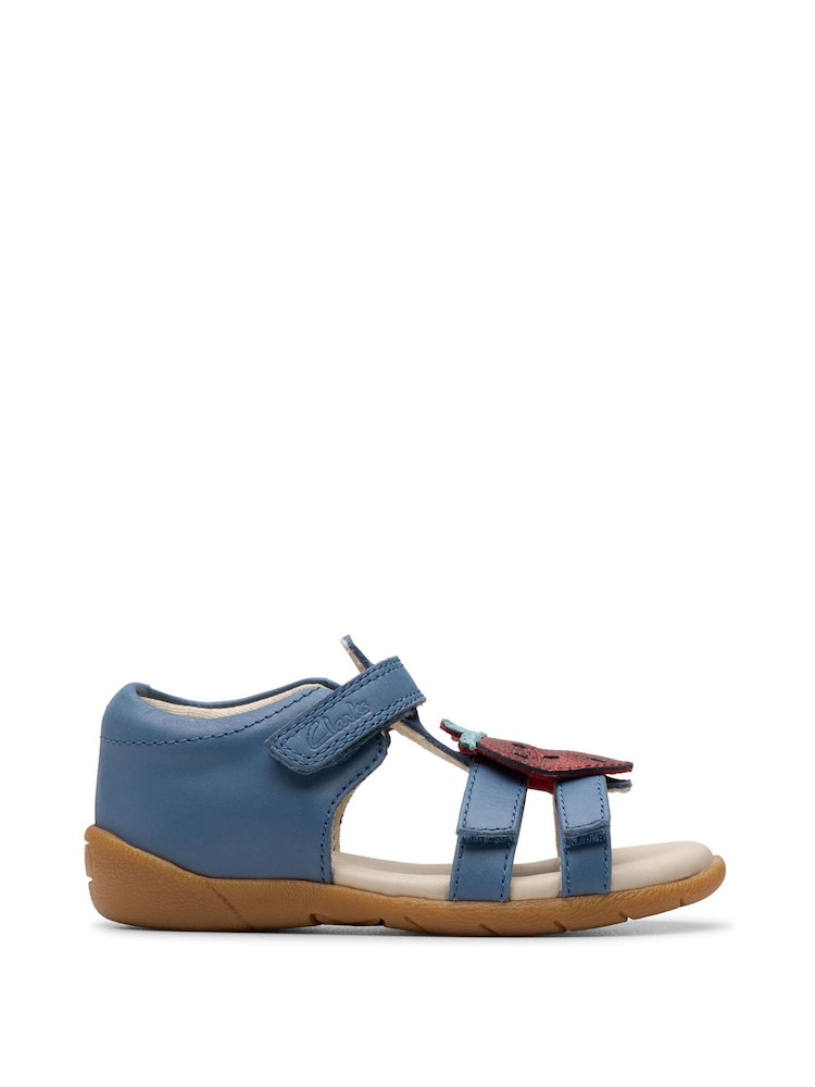 Clarks Blue Standard Fit (F) Leather Playsun Reef  T. Sandals - Image 1 of 7